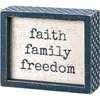 Faith Family Freedom Inset Box Sign - Wood