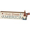 God Bless America Chunky Sitter - Wood, Paper, Metal