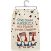 God Bless America Home Sweet Gnome Kitchen Towel - Cotton