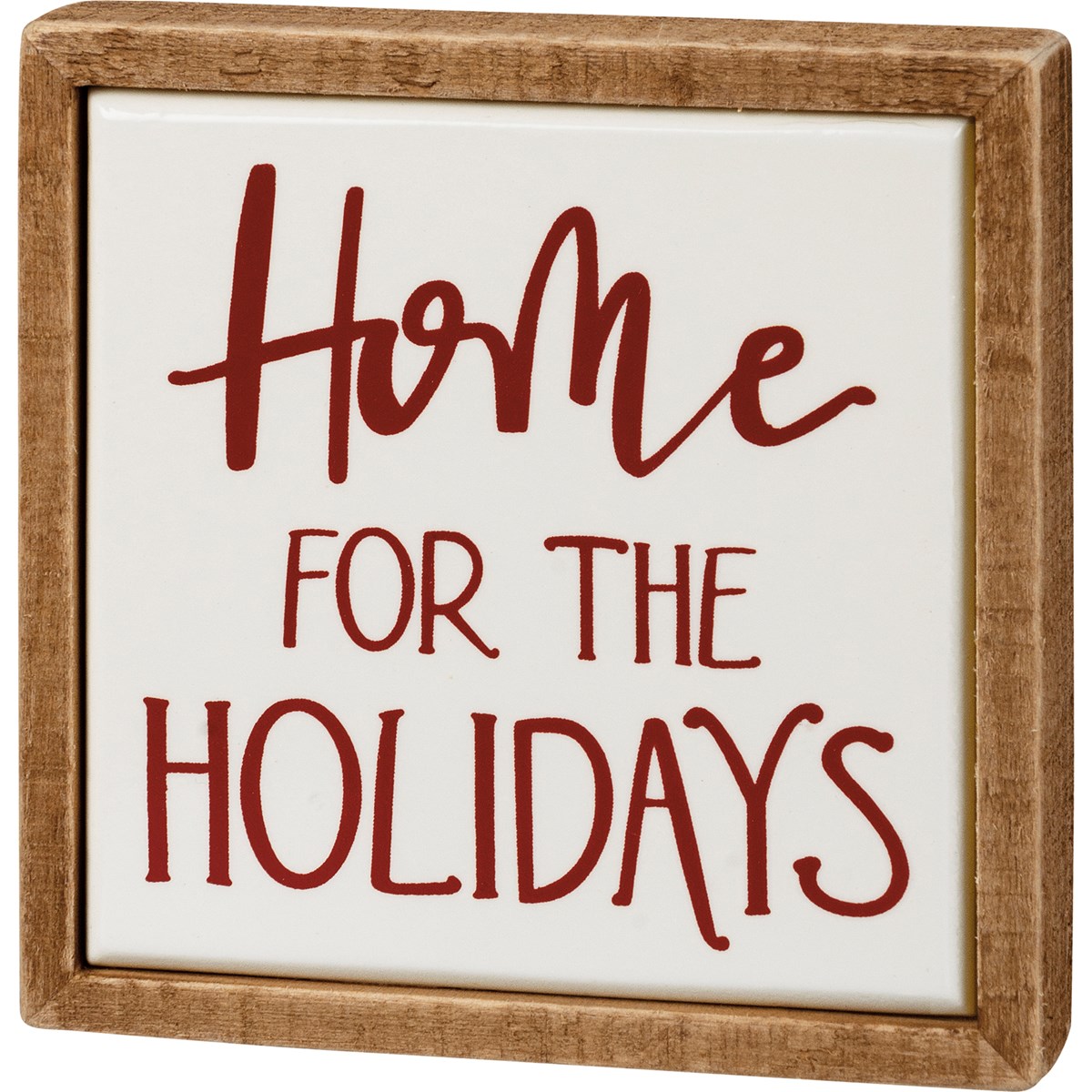 Home For The Holidays Box Sign Mini - Wood