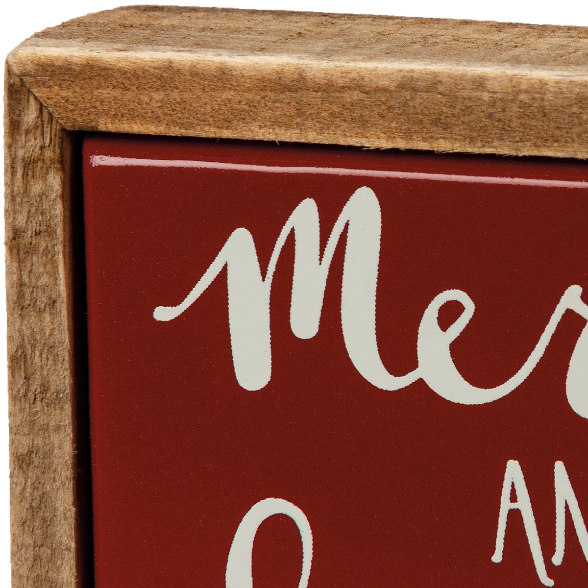 Merry And Bright Box Sign Mini - Wood