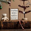 Christmas Wishes Mistletoe Kisses Box Sign Mini - Wood