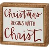 Christmas Begins With Christ Box Sign Mini - Wood