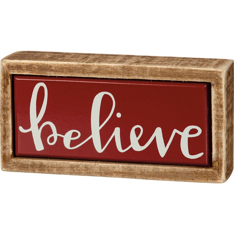 Believe Box Sign Mini - Wood