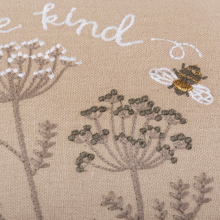 Botanical Bee Kind Pillow - Cotton, Linen, Zipper