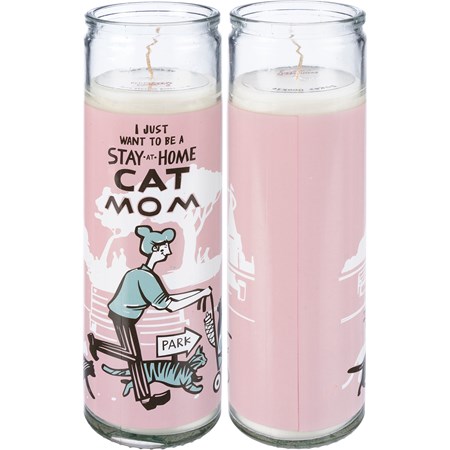 Jar Candle - I Want To Be A Stay At Home Cat Mom - 14 oz., 2.50" Diameter x 8.25" - Soy Wax, Glass, Cotton