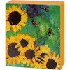 Sunflowers Bee Box Sign - Wood, Paper