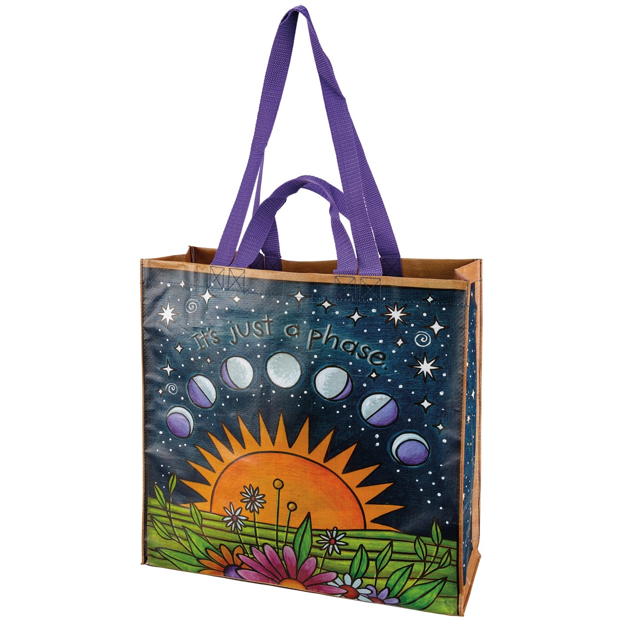 Market Tote - Never Stop Looking Up - 15.50" x 15.25" x 6" - Post-Consumer Material, Nylon