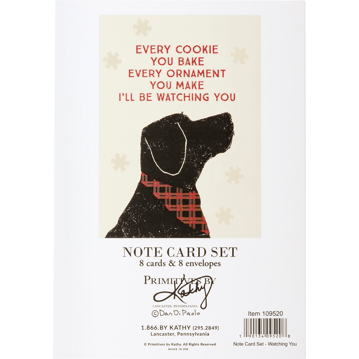 Note Card Set - Every Cookie I'll Be Watching You - 4.50" x 6.25" - Paper