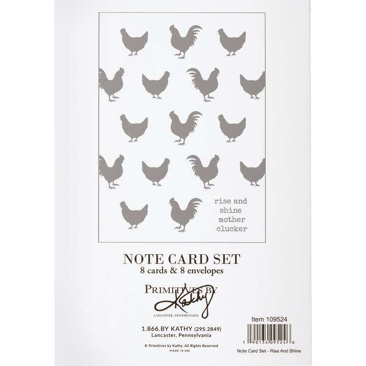 Rise And Shine Mother Clucker Note Card Set - Paper