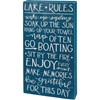 Lake Rules Box Sign - Wood