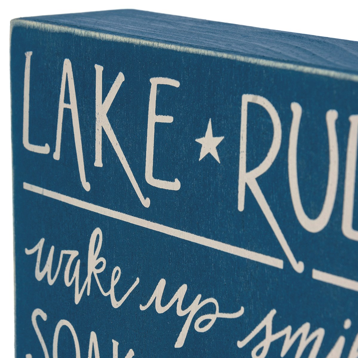 Lake Rules Box Sign - Wood