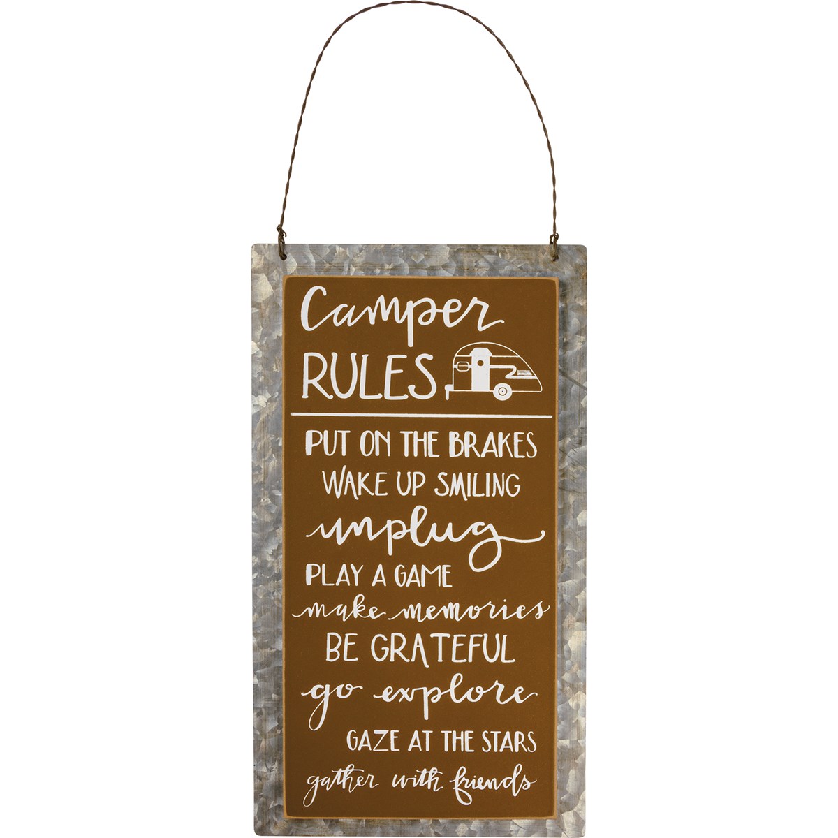 Camper Rules Hanging Decor - Wood, Metal, Wire