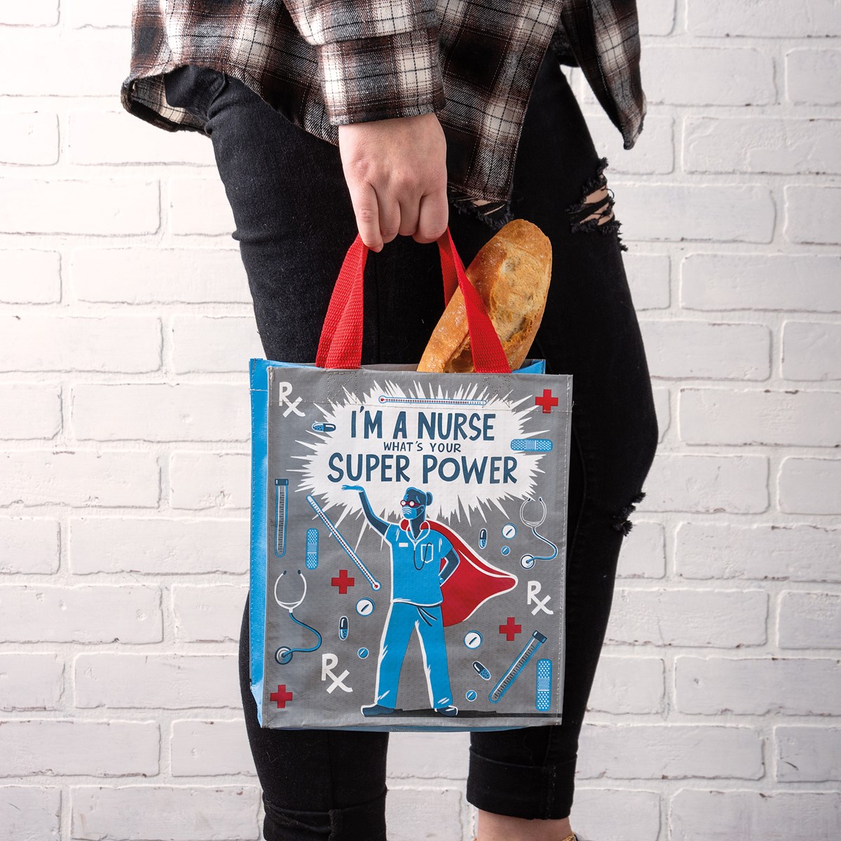 I'm A Nurse What's Your Super Power Daily Tote - Post-Consumer Material, Nylon