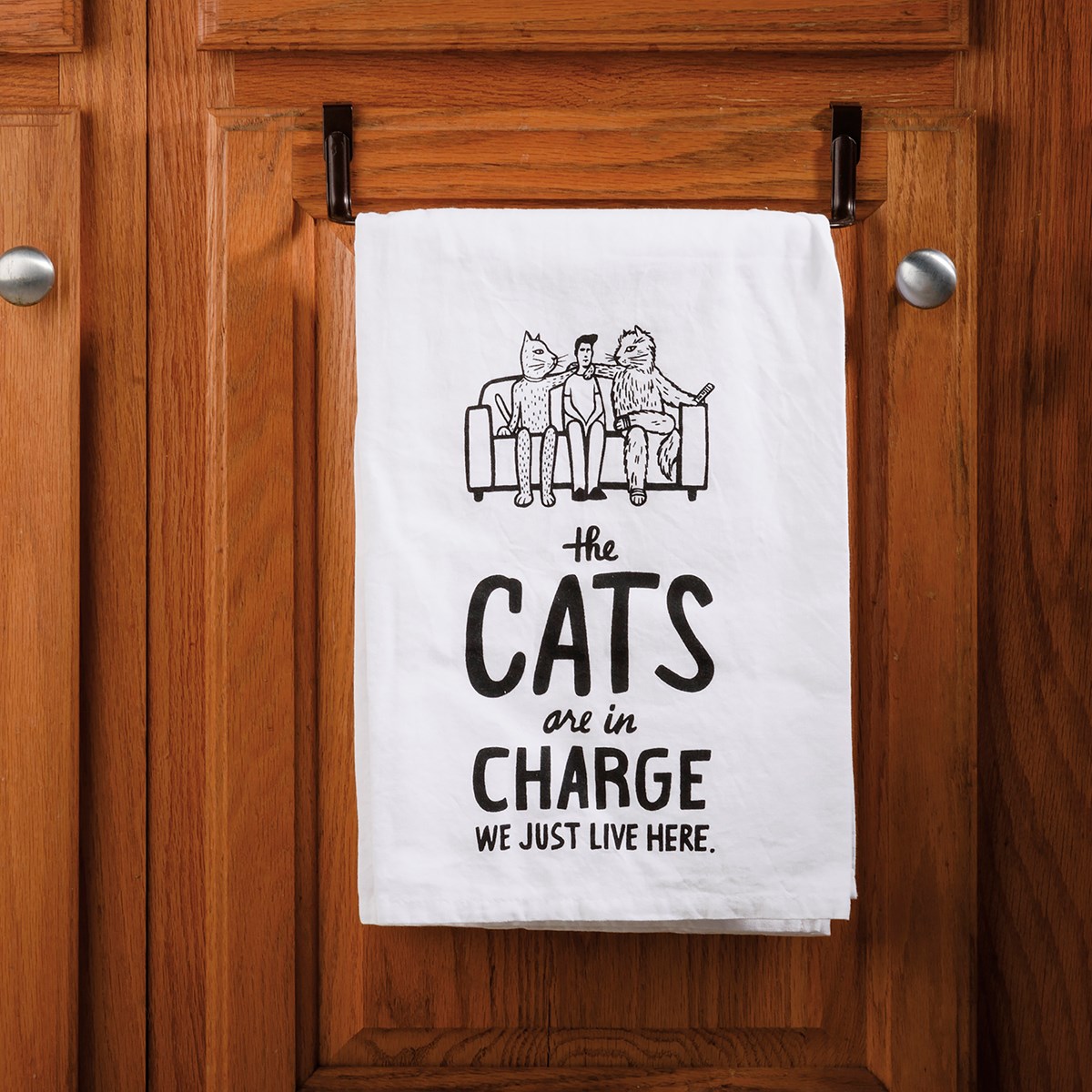 Kitchen Towel - The Cats Are In Charge - 28" x 28" - Cotton