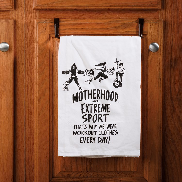 Kitchen Towel - Motherhood An Extreme Sport - 28" x 28" - Cotton