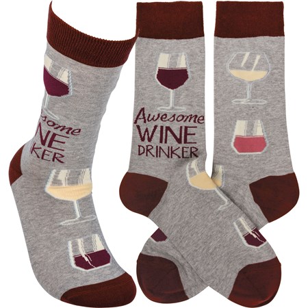 Awesome Wine Drinker Socks - Cotton, Nylon, Spandex