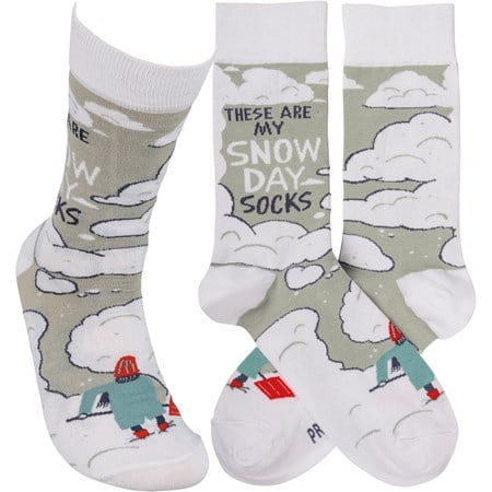 Socks - These Are My Snow Day Socks - One Size Fits Most - Cotton, Nylon, Spandex