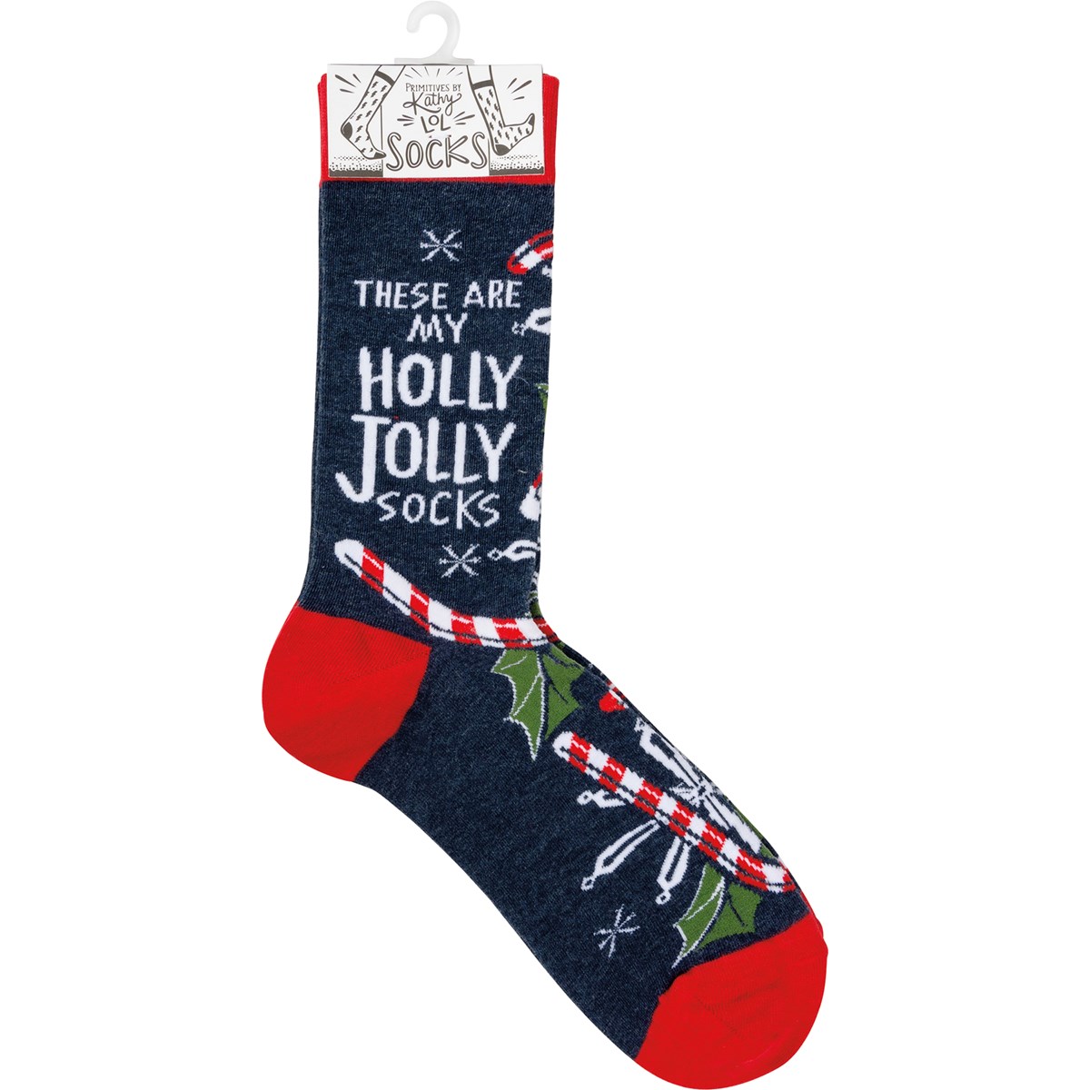 These Are My Holly Jolly Socks Socks - Cotton, Nylon, Spandex
