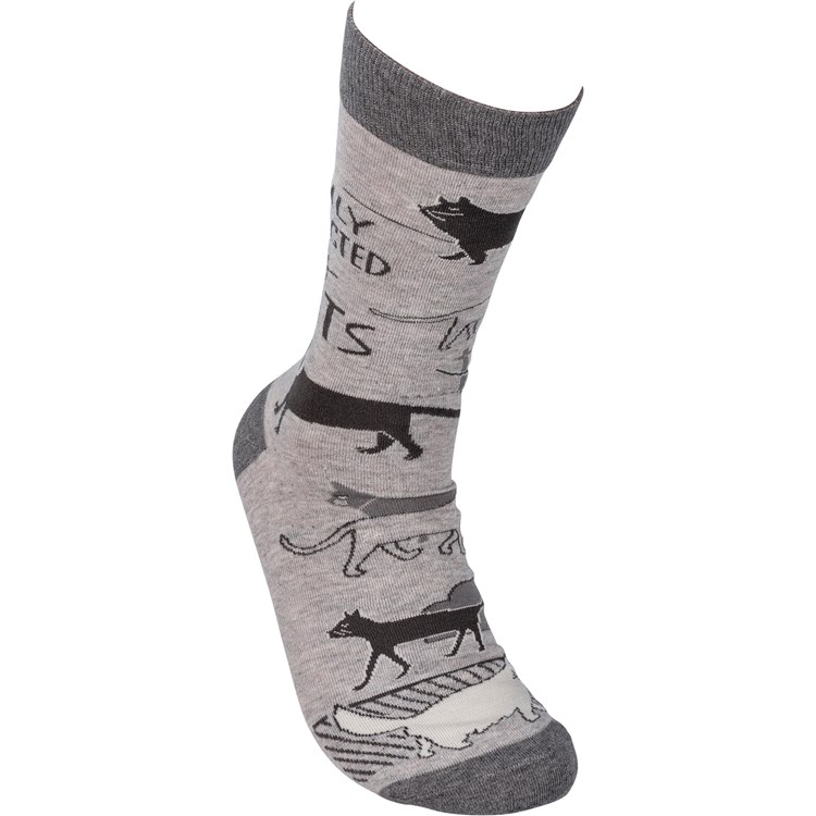 Socks - Easily Distracted By Cats - One Size Fits Most - Cotton, Nylon, Spandex