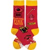 Socks - Awesome Fire Fighter - One Size Fits Most - Cotton, Nylon, Spandex