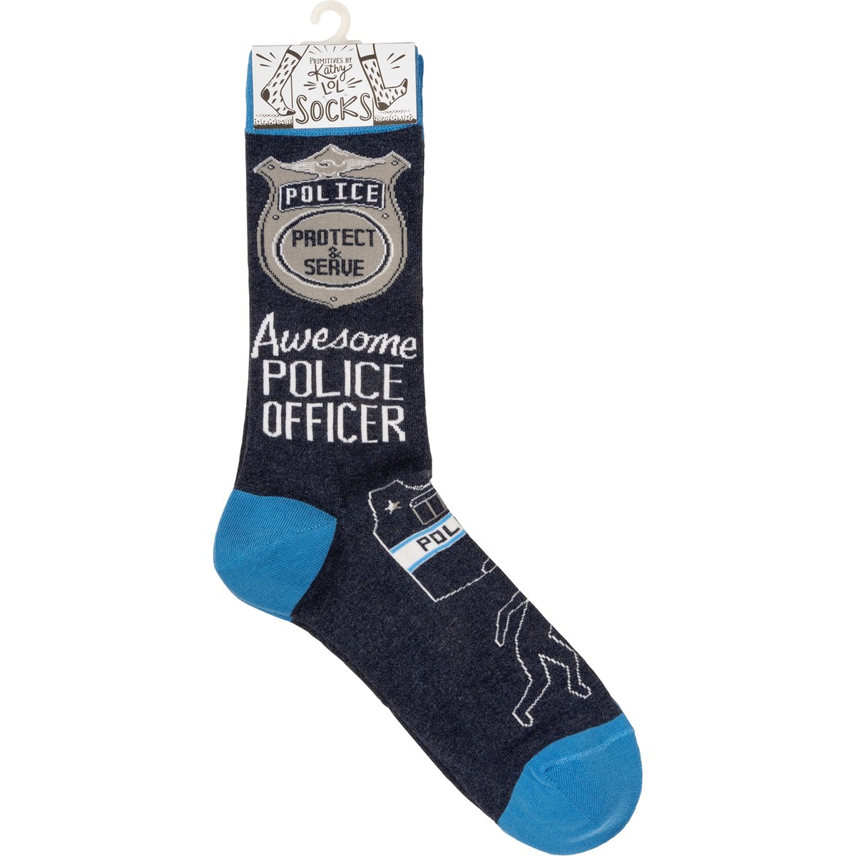 Socks - Awesome Police Officer - One Size Fits Most - Cotton, Nylon, Spandex
