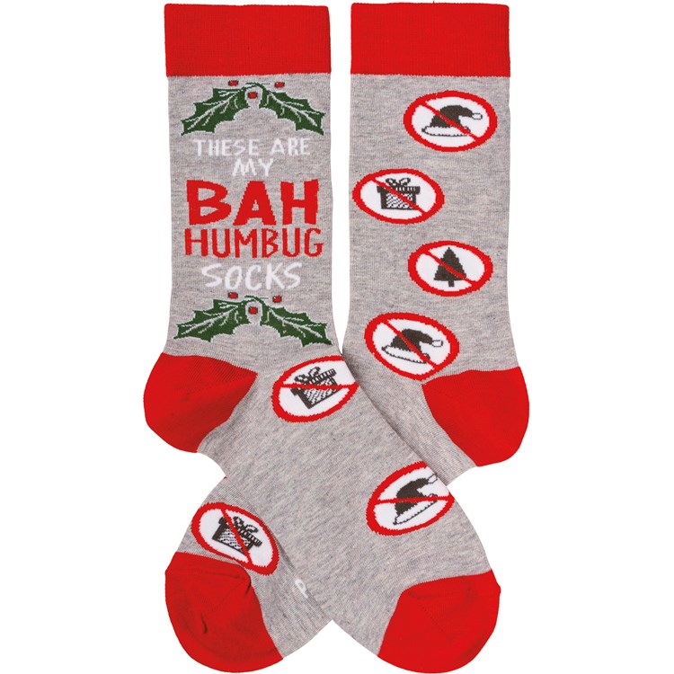 Bah Humbug Socks - Cotton, Nylon, Spandex