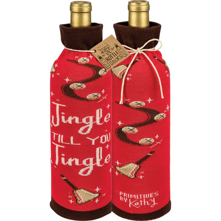 Jingle Till You Tingle Bottle Sock - Cotton, Nylon, Spandex
