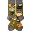 Socks - These Are My Cat Lady Socks - One Size Fits Most - Cotton, Nylon, Spandex