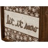 Let It Snow Inset Slat Box Sign - Wood, Mica
