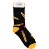 Box Sign & Sock Set - Influence Of A Great Teacher - Box Sign: 4.50" x 3" x 1.75", Socks: One Size Fits Most - Wood, Cotton, Nylon, Spandex, Ribbon