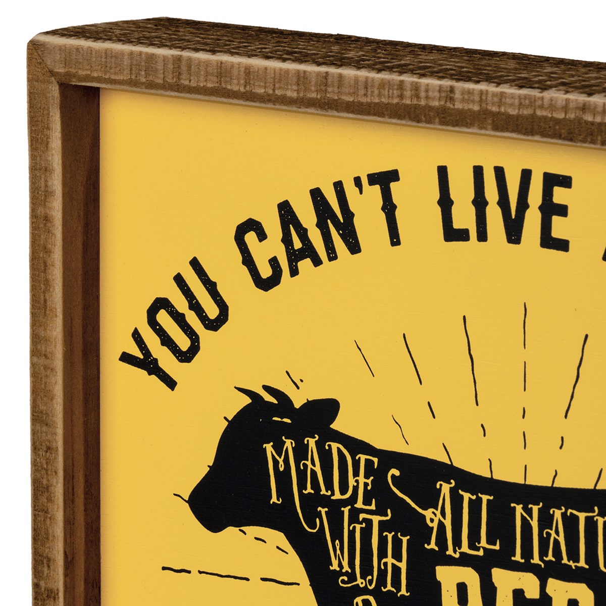 Inset Box Sign - You Can't Live A Full Life - 9" x 8.50" x 1.75" - Wood