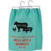 Kitchen Towel - Walk Into A Barbeque The End - 28" x 28" - Cotton