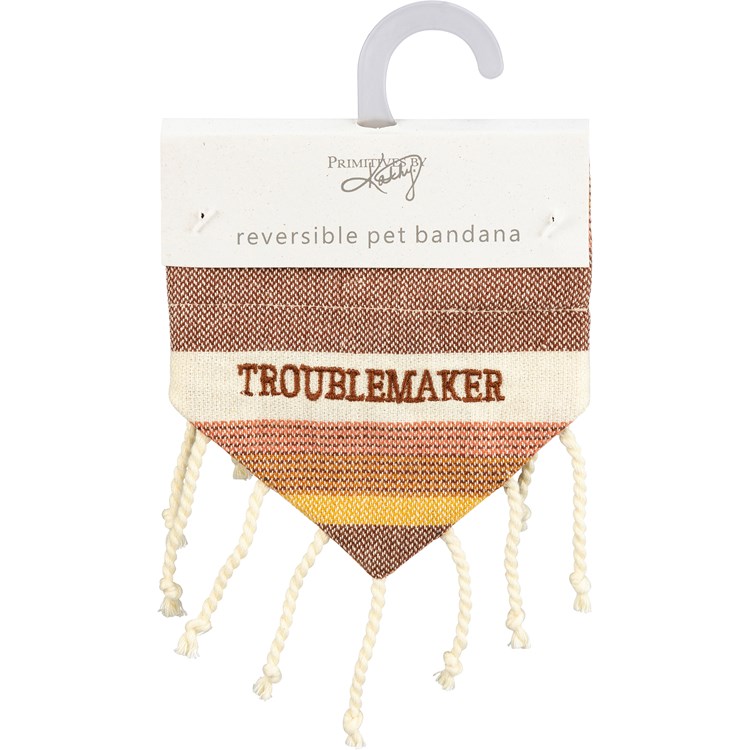 Troublemaker/Still At Home Small Collar Bandana - Cotton