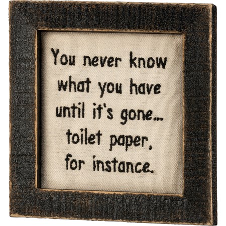 Stitchery - Toilet Paper, For Instance - 5.50" x 5.75" x 0.75" - Fabric, Wood