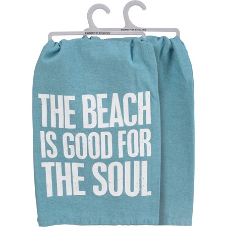 Kitchen Towel - The Beach Is Good For The Soul - 28" x 28" - Cotton