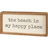 The Beach Is My Happy Place Inset Box Sign - Wood