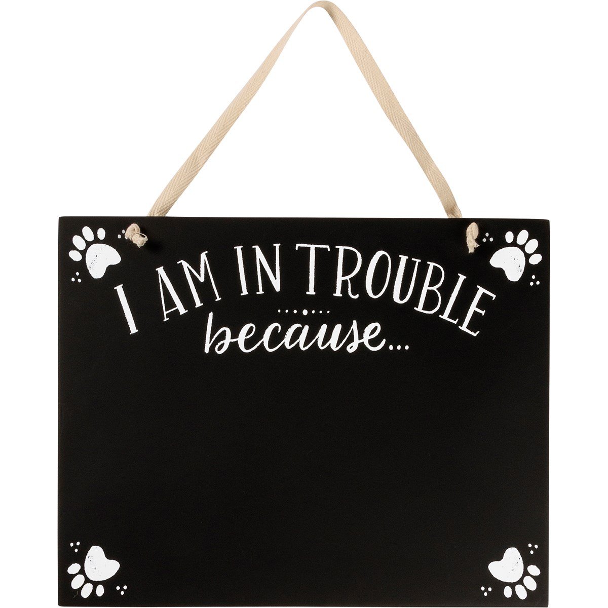 I Am In Trouble Because Hanging Decor - Wood, Cotton
