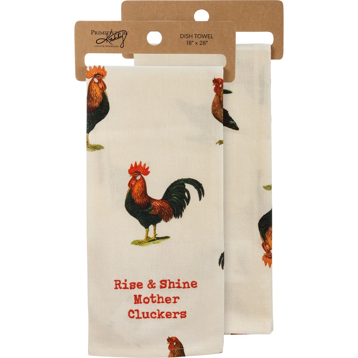 Rise & Shine Mother Cluckers Kitchen Towel - Cotton, Linen