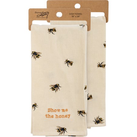 Kitchen Towel - Show Me The Honey - 18" x 28" - Cotton, Linen