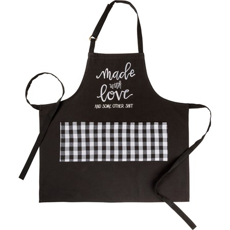 Apron - Made With Love - 27.50" x 28" - Cotton, Metal