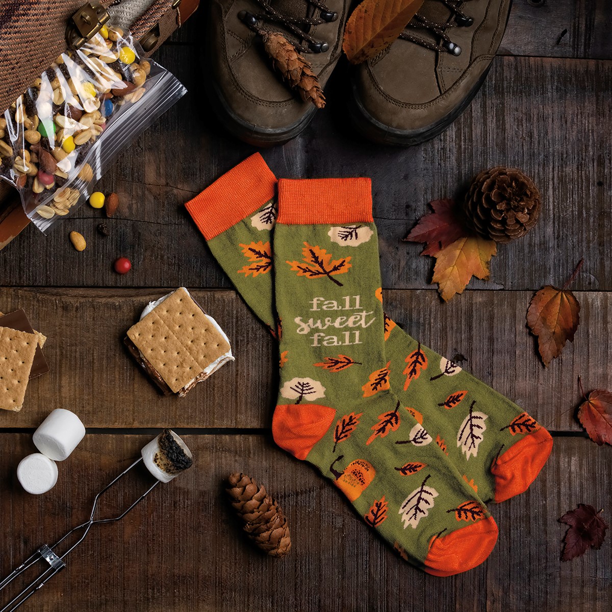 Fall Sweet Fall Socks - Cotton, Nylon, Spandex