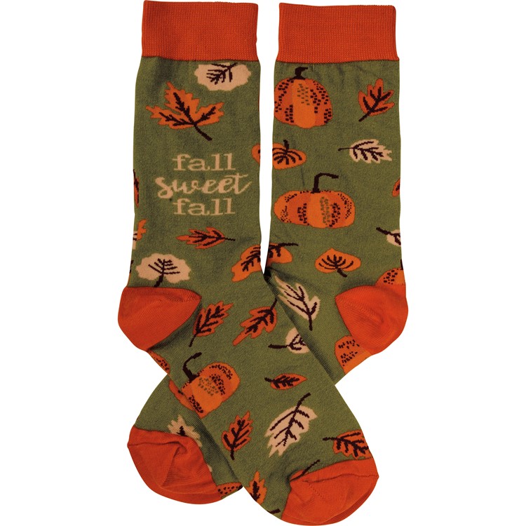Fall Sweet Fall Socks - Cotton, Nylon, Spandex