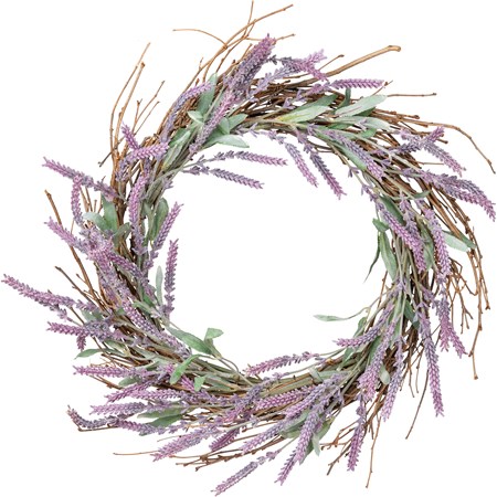 Lavender Wreath - Wood, Plastic, Fabric, Wire