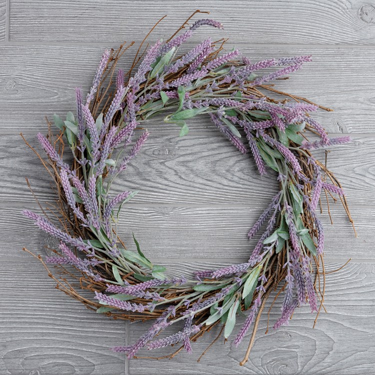 Lavender Wreath - Wood, Plastic, Fabric, Wire