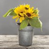 Planter - Sunflowers - 7" x 8" x 7" - Plastic, Fabric, Wire, Metal