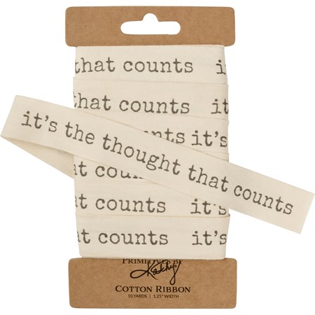 Ribbon - It's The Thought Counts - 10 Yards x 1.25" - Cotton