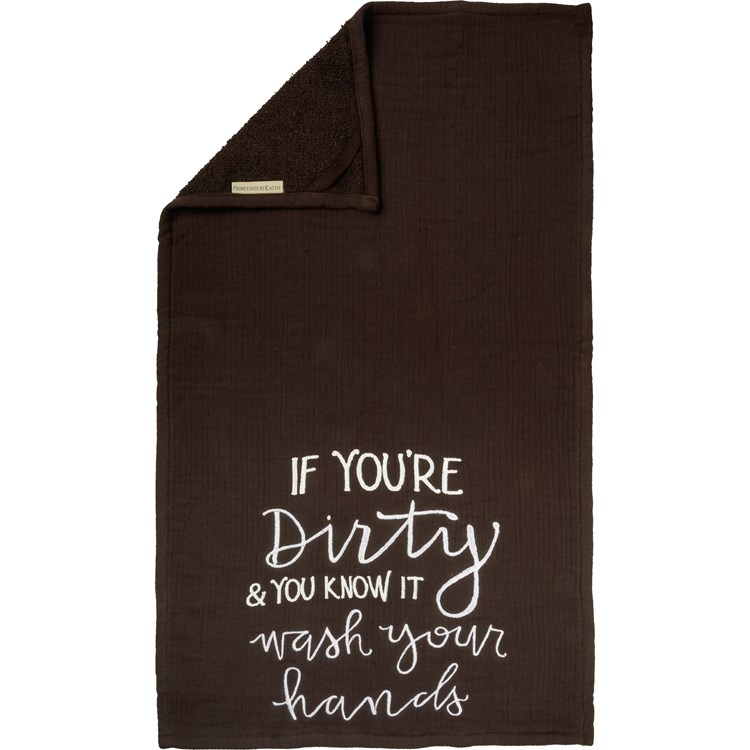 Hand Towel - Wash Your Hands - 16" x 28" - Cotton, Terrycloth
