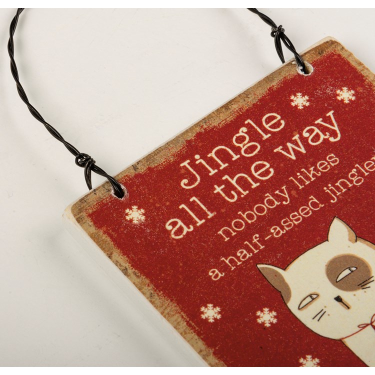 Sassy Cats Ornament Set - Wood, Paper, Wire