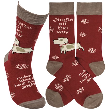 Socks - Jingle All The Way Nobody Likes - One Size Fits Most - Cotton, Nylon, Spandex